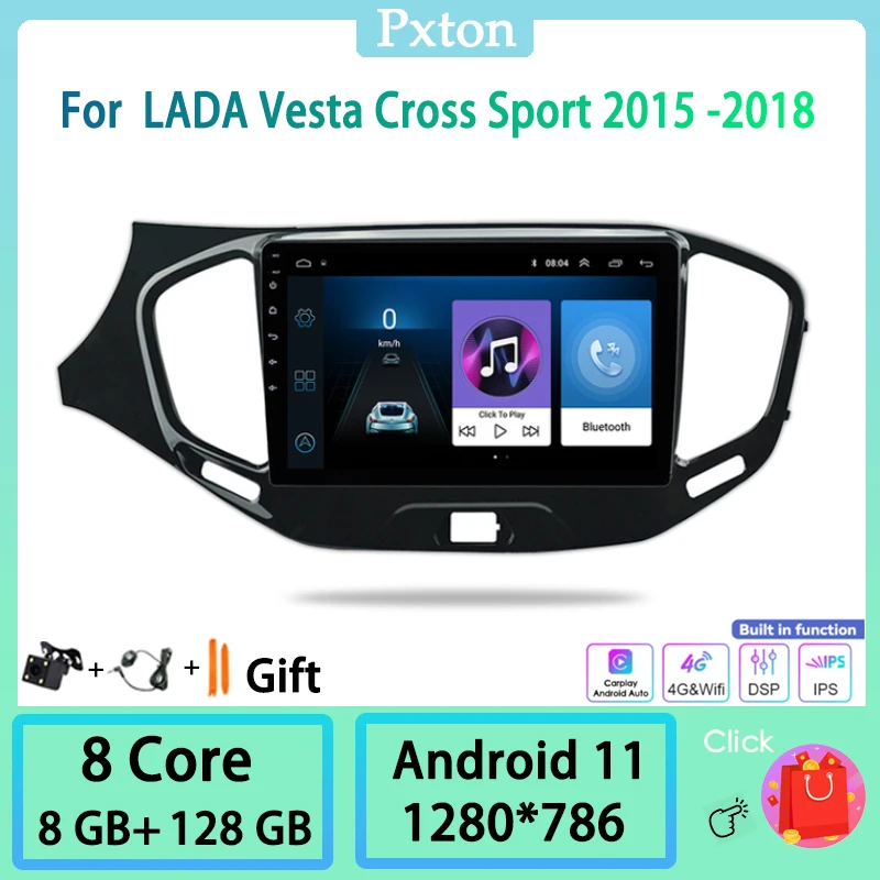 

Pxton Android 11.0 Car Radio Stereo Multimedia Player For LADA Vesta Cross Sport 2015 -2018 4G GPS Carplay Android Auto 8G+128G