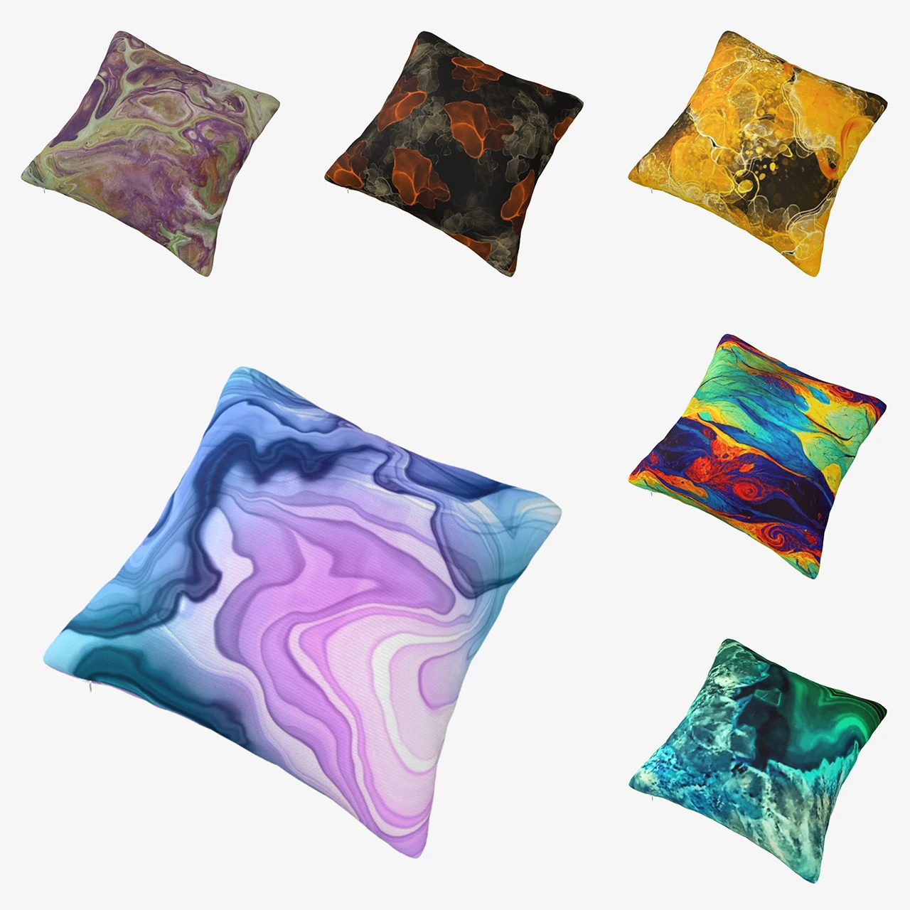 

Colorful Abstract Art Square Pillowcase Polyester Pillow Cover Velvet Cushion Zip Decorative Comfort Throw Pillow Home Bedroom