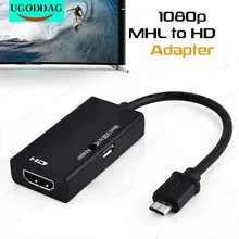 마이크로 USB HDMI 호환 MHL 어댑터 컨버터 케이블, 안드로이드 기기용 1080P HDTV, 삼성 갤럭시 노트 4 노트 엣지 S2 HTC