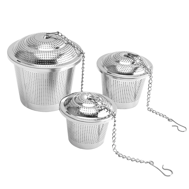 Multifunction Tea Strainer 304 Stainless Steel Reusable Or Kitchen Cooking Seasoning Bag Chained Lid Filter Loose Spice Infuser images - 6