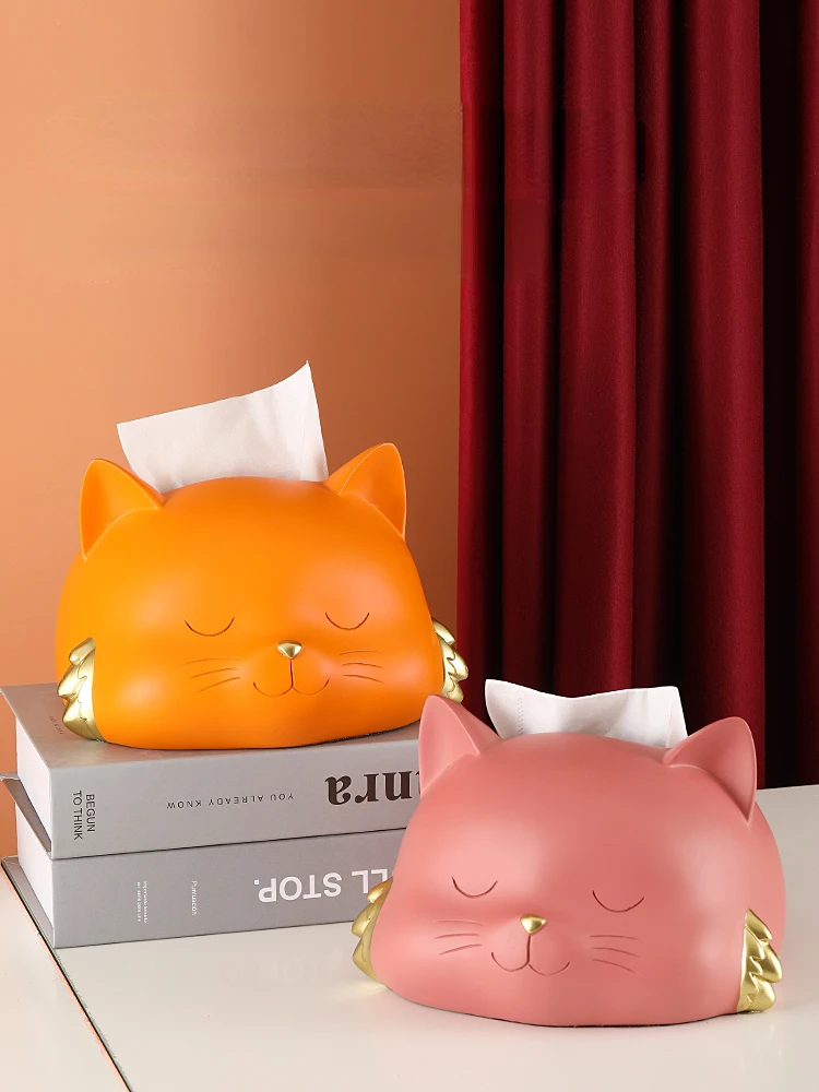 

Nordic Novelty Cat Tissue Box Dispenser Aesthetic Box Storage Napkin Holder Luxury Ecoco Funny Toilet Paper Office Storage