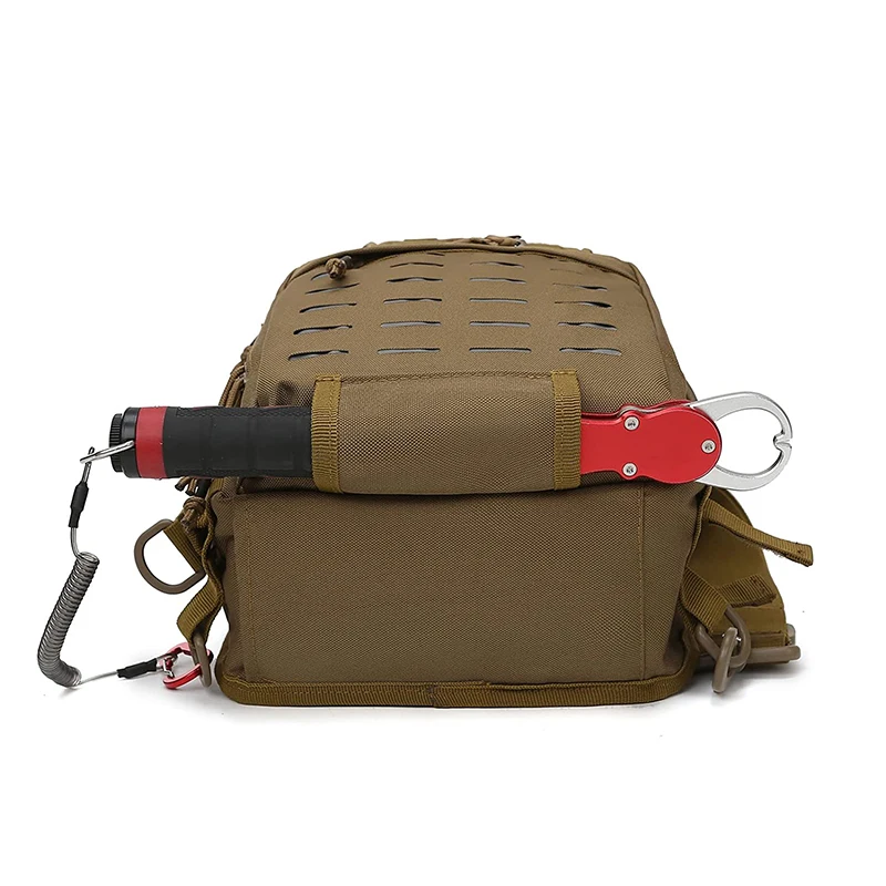 Night Cat Fly Fishing Sling Pack for Men Women Fishing Tackle Storage Bag with Rod Holder Crossbody Backpack Compact Water-Resis