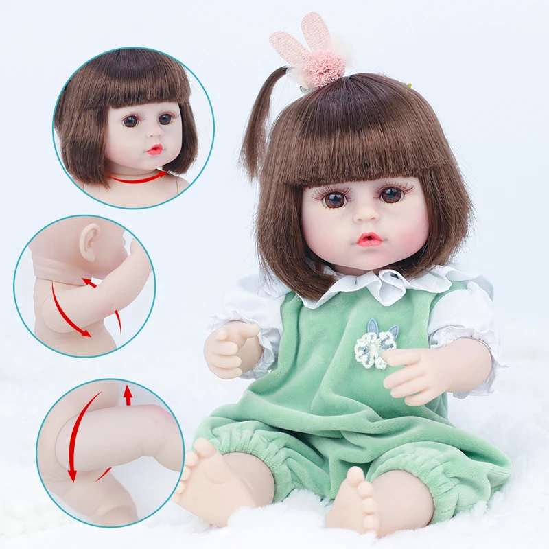 

NEW 39CM Baby Reborn Doll Realistic Lifelike Newborn Babies Doll Toy For Girls Toddler Blue Eyes Reborn Birthday Present