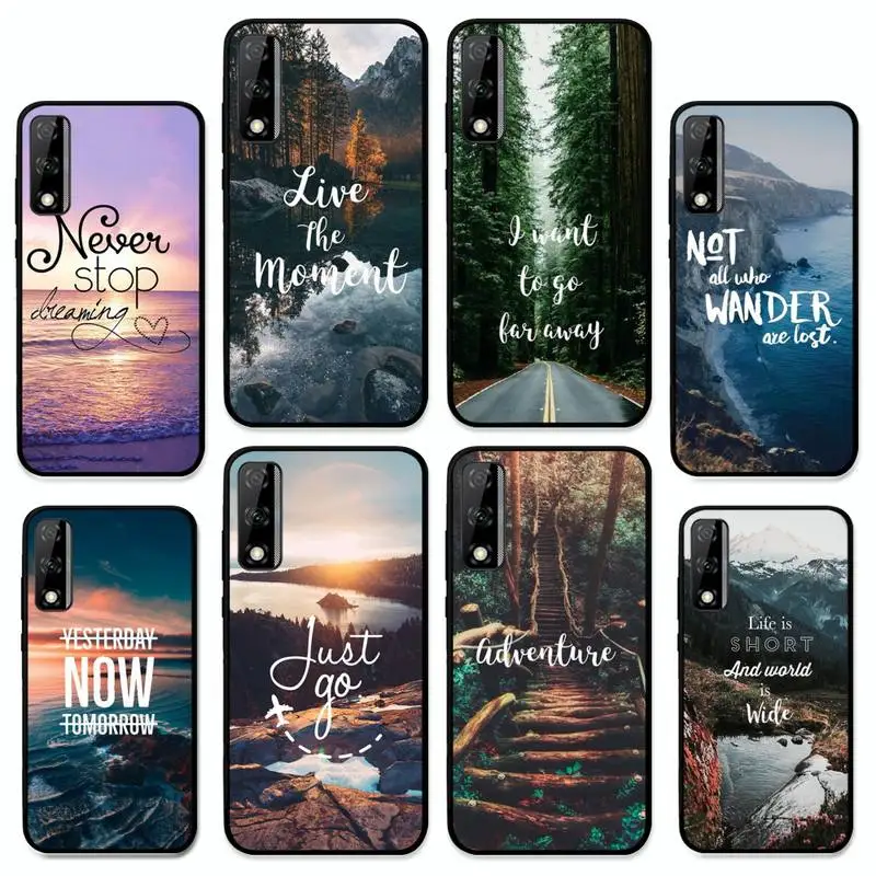 

Travel Mountain Sea Beach Phone Case For Huawei Y9 6 7 5 Prime Enjoy 7s 7 8 plus 7a 9e 9plus 8E Lite Psmart Shell