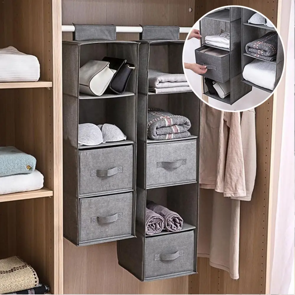 

Household Creative Hanging Drawer Box Cloth Underwear Woman Shoes Storage Supplies Wardrobe Organizer Shelves Organizadores New