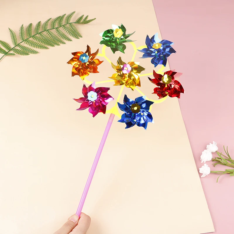 

Colorful DIY Sequins Windmill Wind Spinner Home Garden Yard Decoration Kids Toys