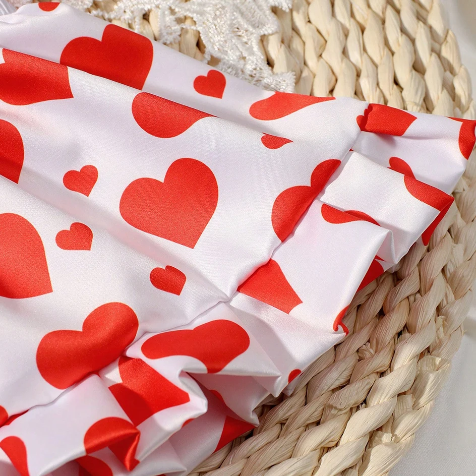 Ylsteed Платье С Красным Сердечком Одежда Для Фотосъемки Новорожденных Девочек