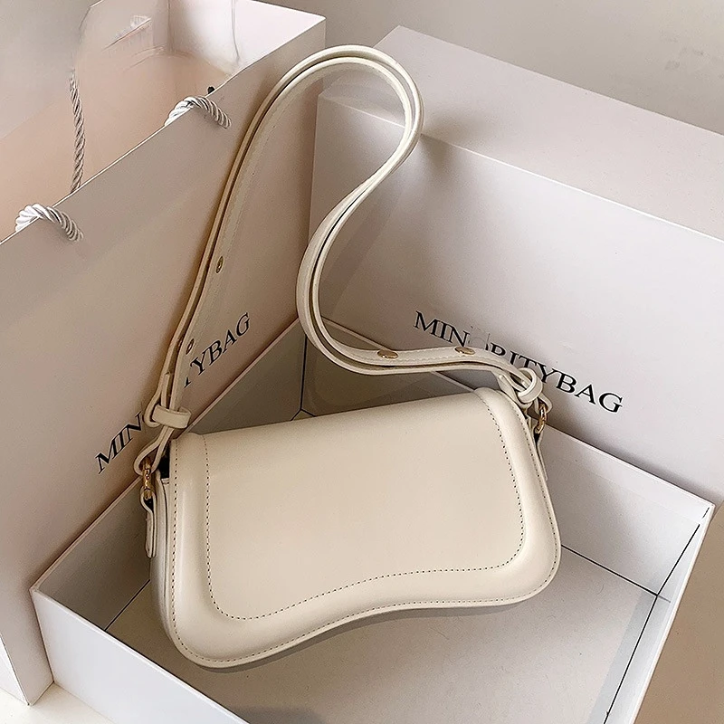 

Jin Mantang 2023 New Popular Solid Bag Designer PU Leather Women's Shoulder Bag Fashion Simple Crossbody Bag Flap Handbag Trend