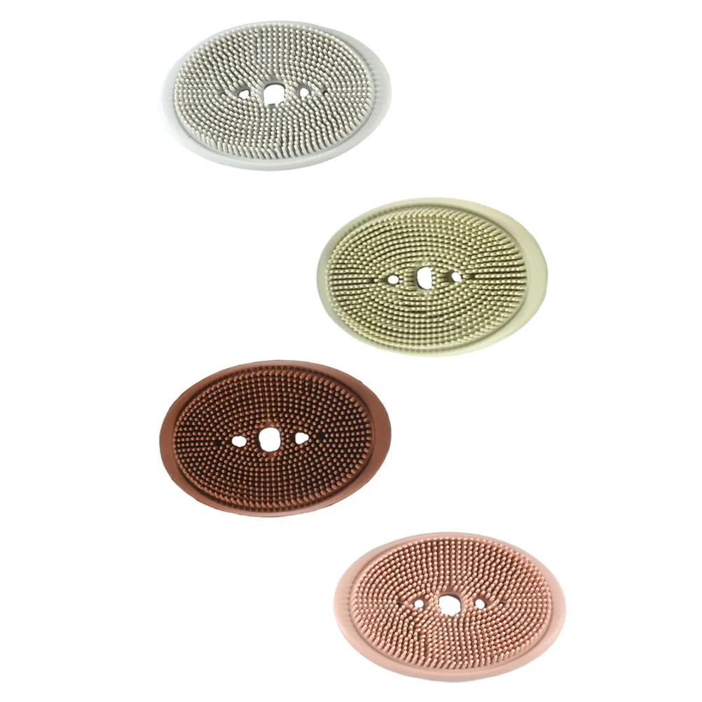 

4Pcs Multifunctional TPR Silicone Draining Soap Holder Dual Using Soap Brush