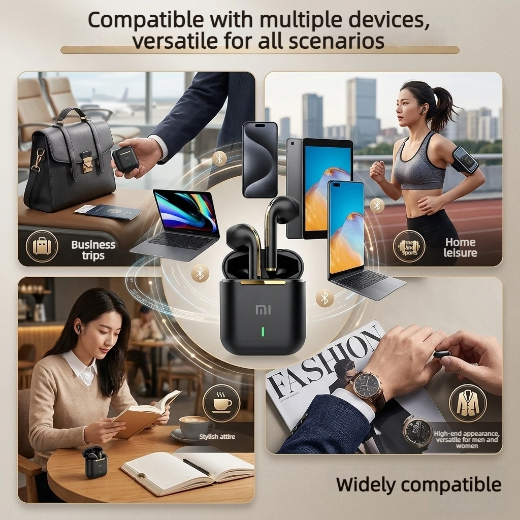 Фото Беспроводные Bluetooth-наушники Xiaomi TWS: стерео, для спорта и игр, внутриканальные, с микрофоном и сенсорным управлением №3