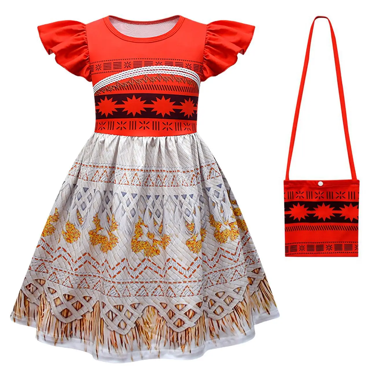 Костюм Моаны для косплея девочек платья детское платье принцессы Vaiana сумка