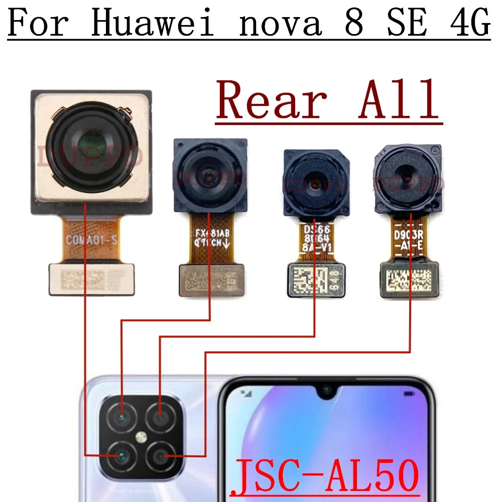 Задняя передняя камера для Huawei Nova 8 SE 4G JSC-AN00 JSC-AL50 оригинальная фронтальная селфи
