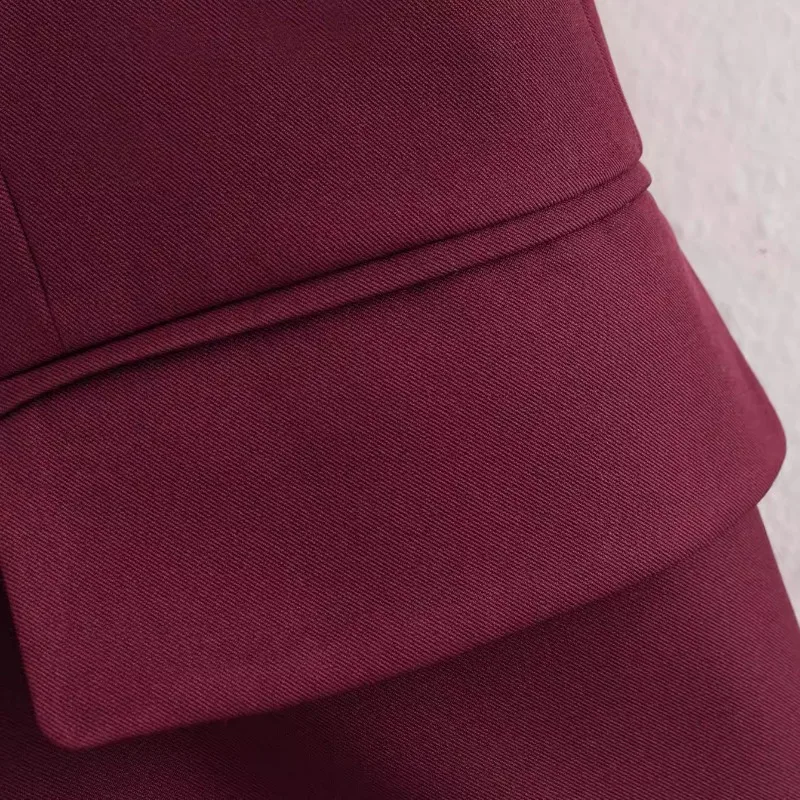 Topenomi пиджак женский 2024 осень-зима двубортный офисный костюм с длинными рукавами