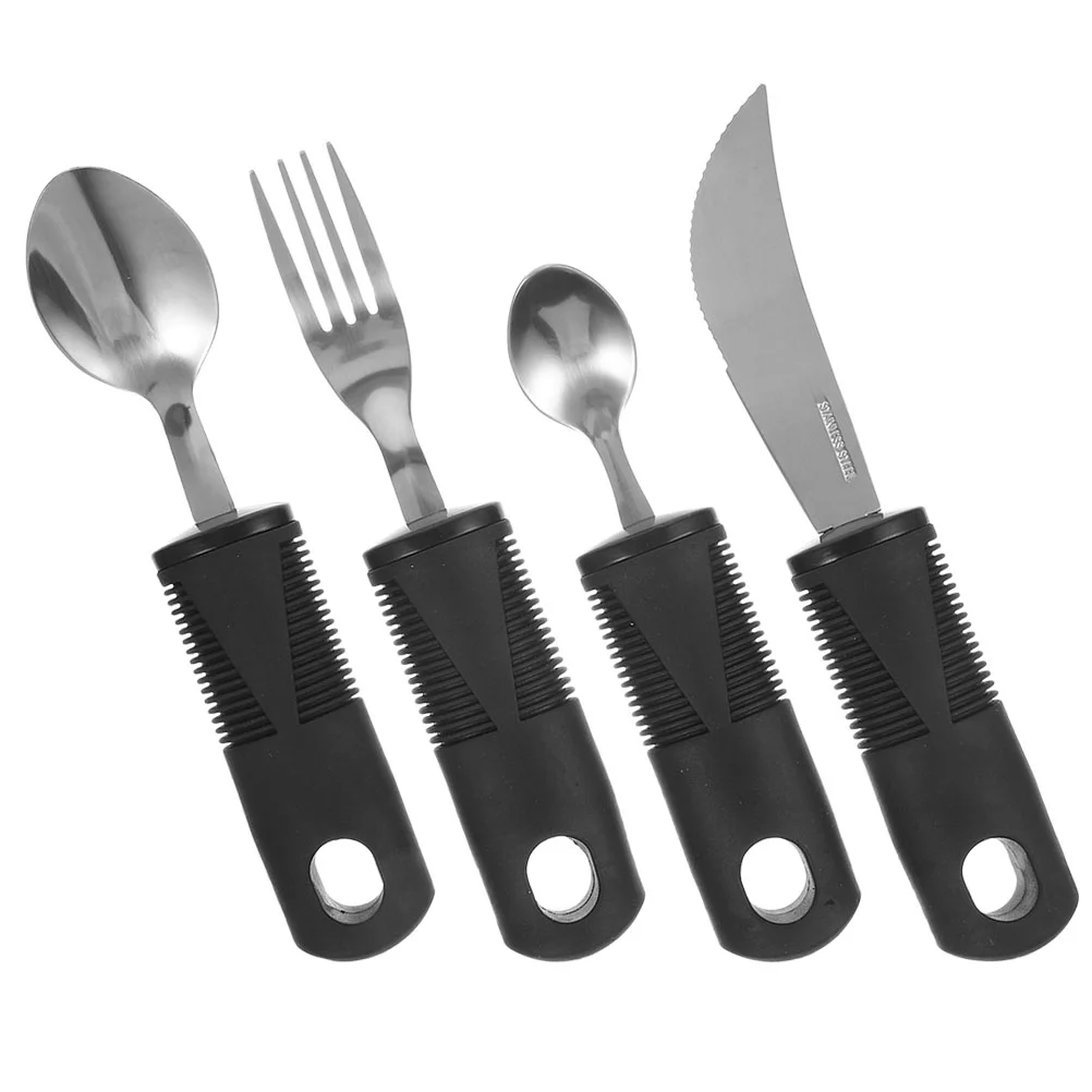 

Cutlery Spoon Set Parkinsons Gifts Silverware Eating Utensils Weighted Disabled Stainless Steel Patients