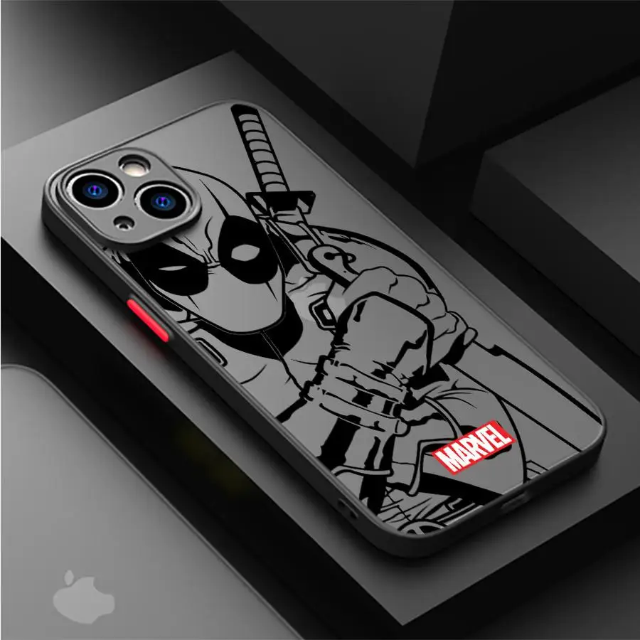 Чехол для телефона Iron Man Spider Deadpool Art iPhone 13 Mini 7 8 Plus XR 12 16 14 Pro SE 16e 11 15 XS Max Matte Cover