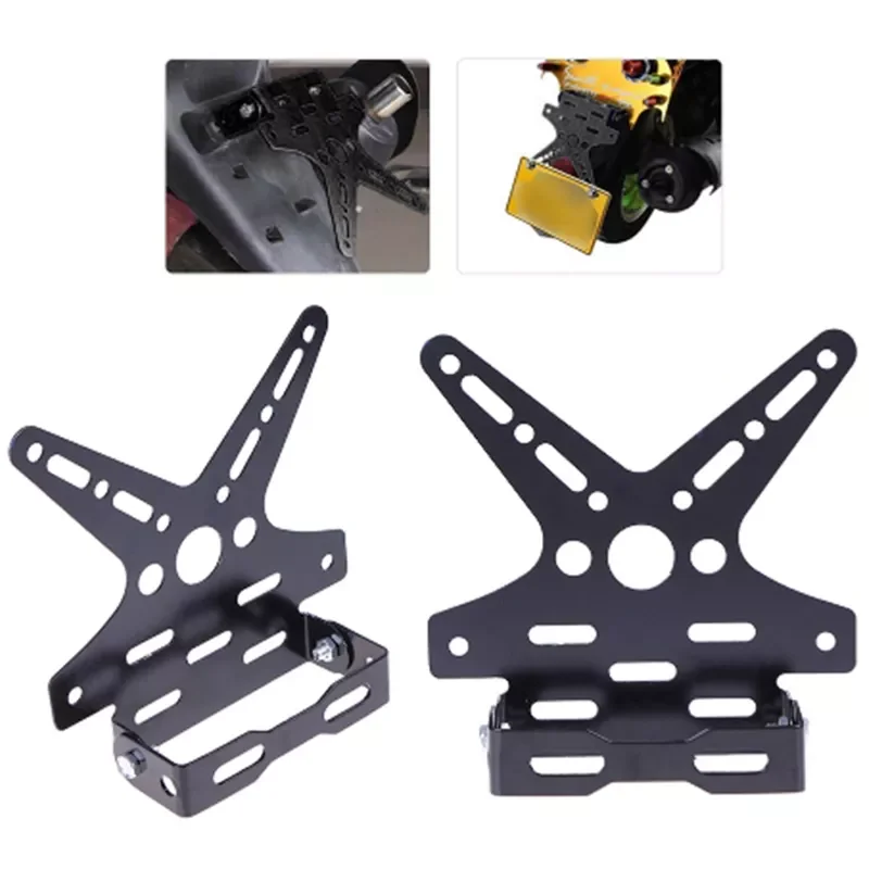 

NEW2023 Electroplate Aluminum Alloy Motorcycle Rear License Plate Frame Motorbike Bracket Scooter Adjusted Number Plate Holde