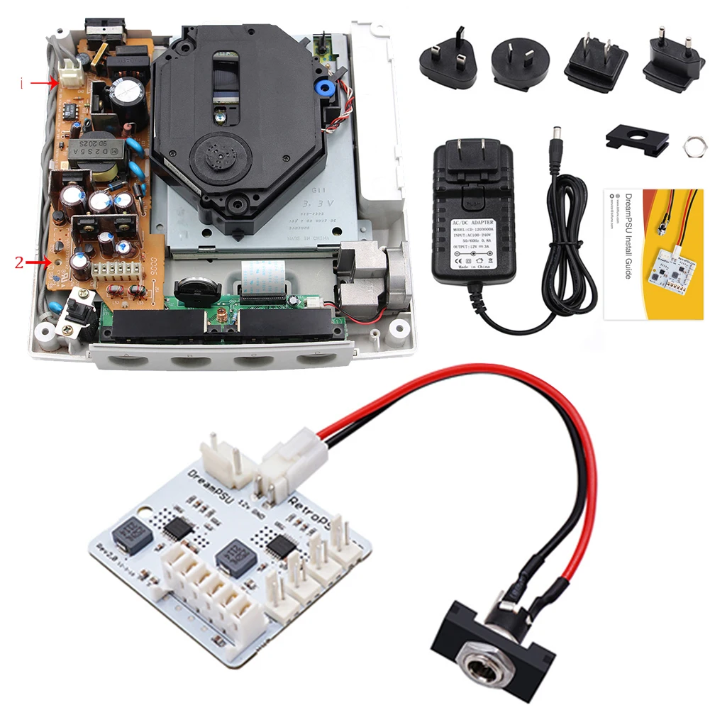 DreamPSU Rev2.0 12В сменный блок питания постоянного тока оригинальный блок питания плата питания для SEGA Dreamcast консоль замена