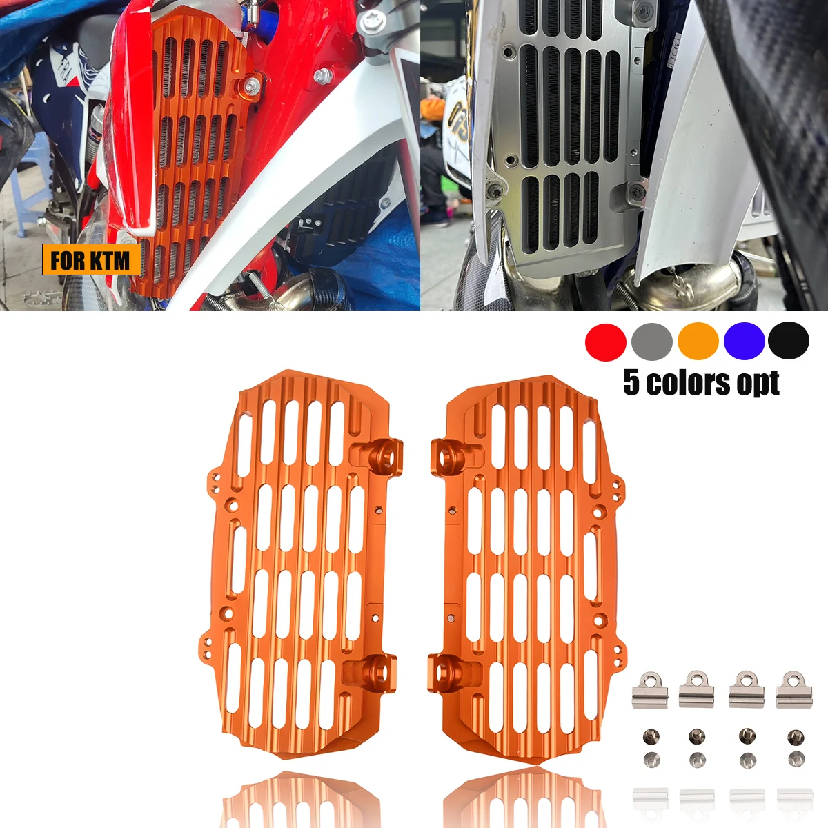 Фото Для KTM 125-500 XC XCF XCW XCFW SX SXF EXC EXCF для Husqvarna TE FE TC FC Защитная крышка радиатора мотоцикла Аксессуары №1