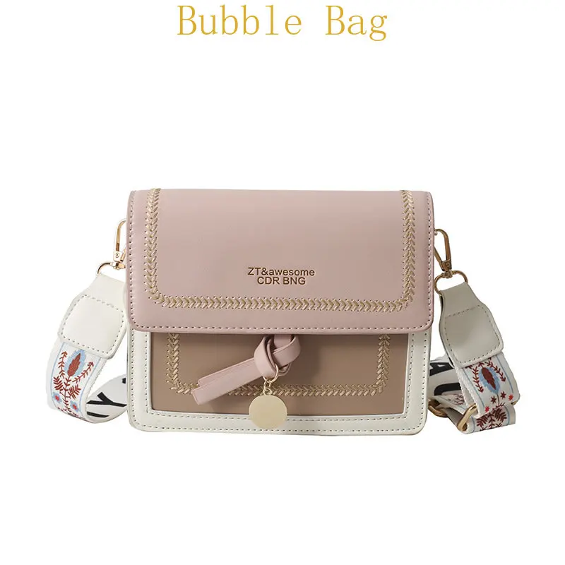 Korean bag 2023 summer tide new handbag small fresh contrast color shoulder bag small square letter crossbody bag