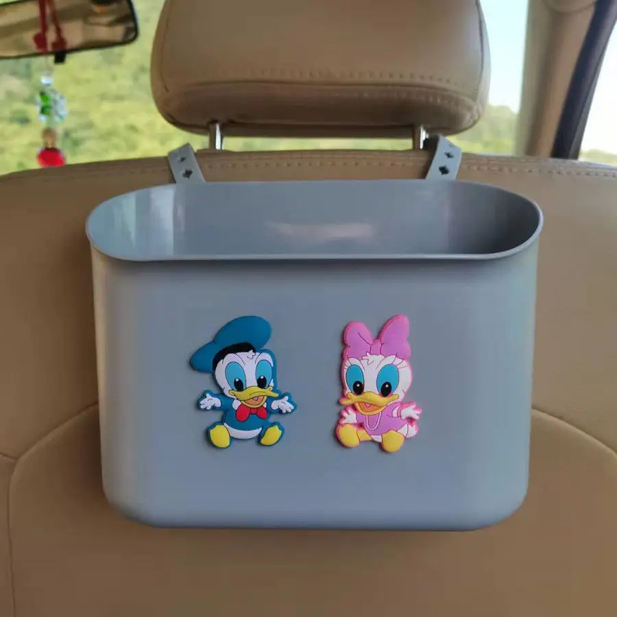 

Disney Mickey Minnie Cartoon Car Trash Can Storage Box Seat Rear Row Multi-Position Hanging Car Trash Garbage Bin Acessories