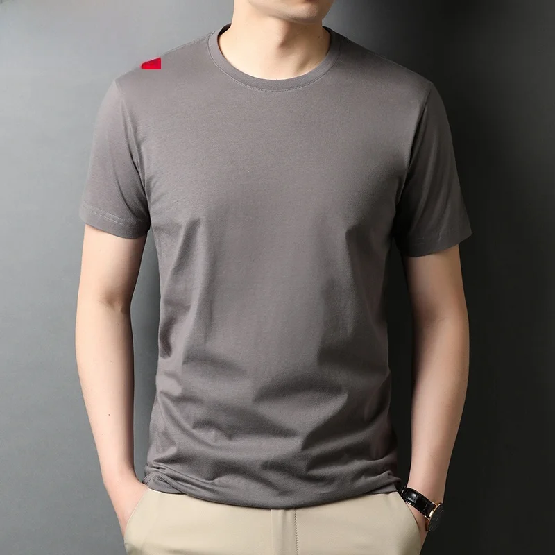 Hengyuanxiang Pure Cotton Short sleeve T-shirt Men's Summer round Neck White Top Half Sleeve Black Bottoming Shirt Trendy