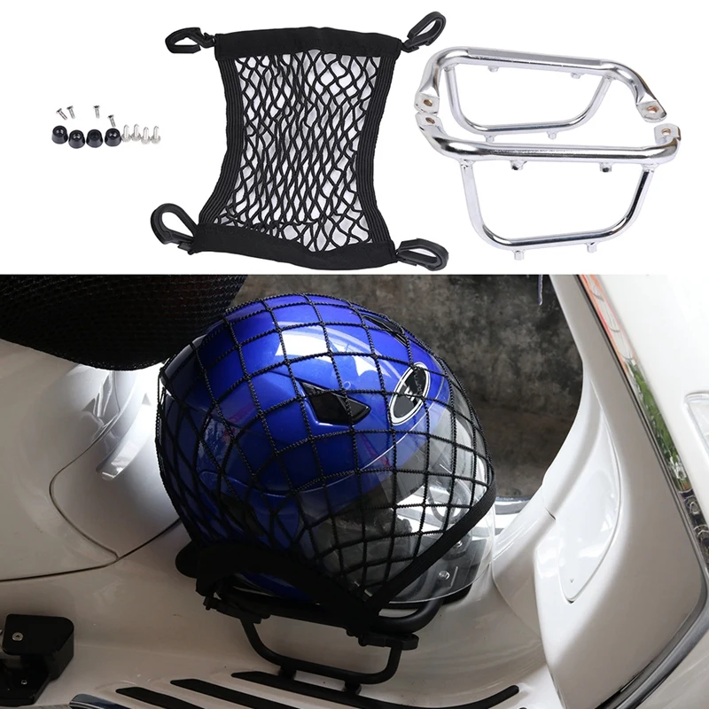 

Motorcycle Foot Pedal Holder Luggage Battery Rack Bracket Net Bag for VESPA Sprint Primavera 150 125 2013-2020