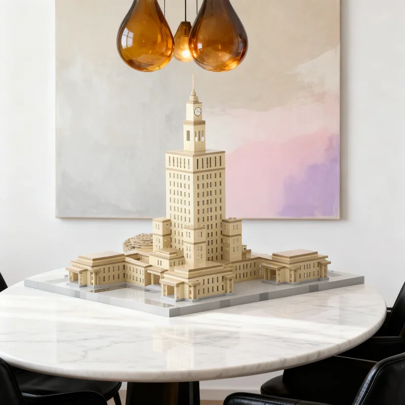 Фото 3558 деталей MOC: Модель Архитектурного комплекса «Дворец культуры и науки» в Варшаве, конструктор, игрушка, подарок, креативный коллекционный предмет для демонстрации на столе №1