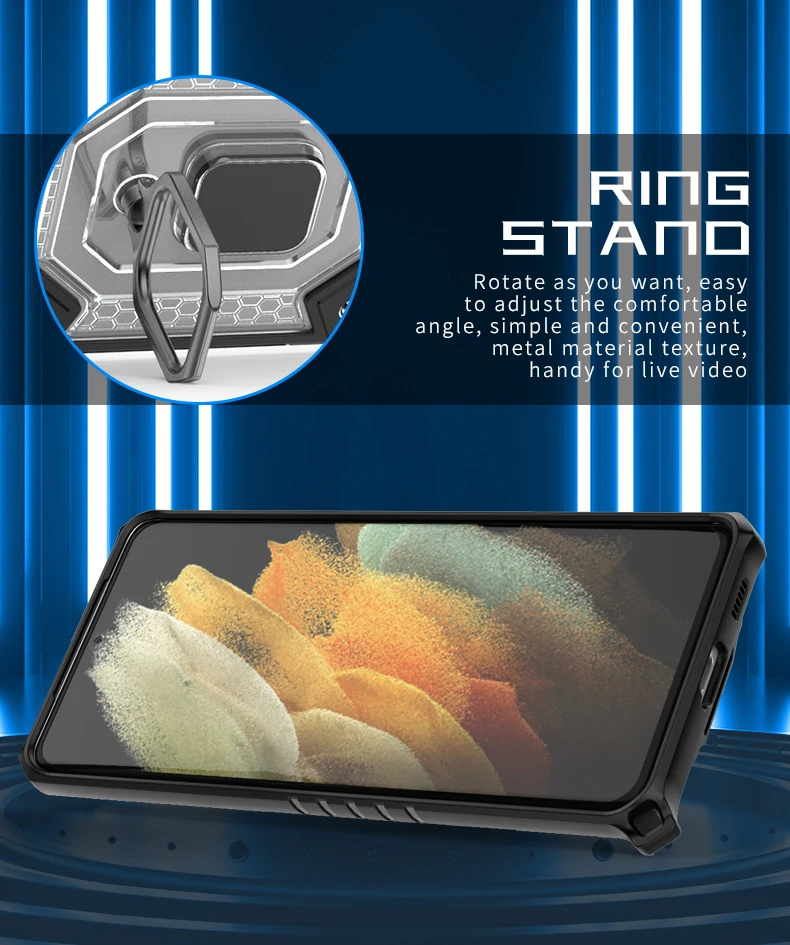 Magnetic Armor Case For Samsung S22 Ultra S21 Ultra Note 20 Ultra  A72 A71 A52 A42 A20S A12 M31 M51 Camera Lens Protection Cover