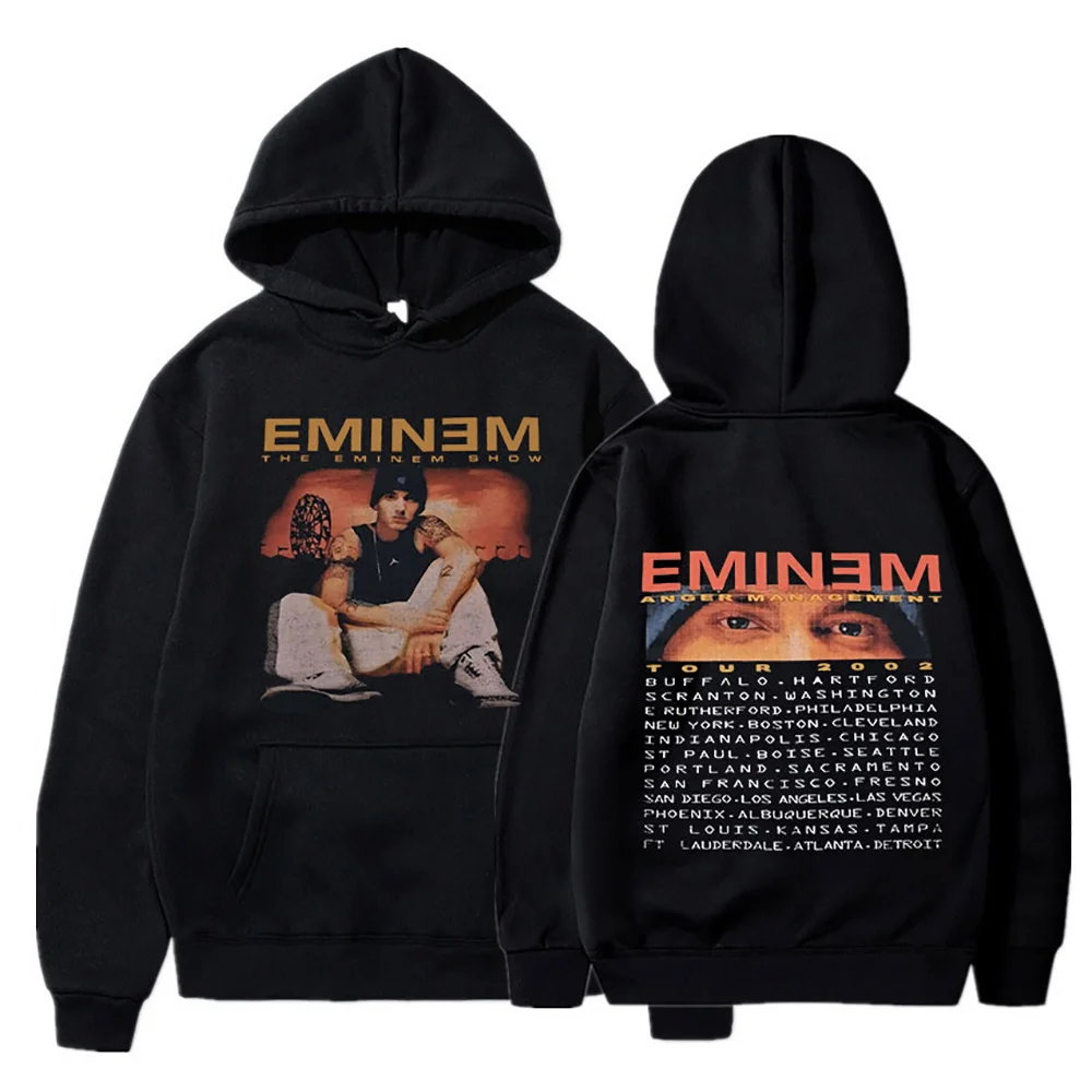 

ip op Streetwear Men ded Eminem Print dies Fleece Casual Pullover Unisex Lon Sleeve arajuku Sweatsirts Rock Tops