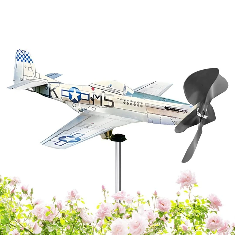 3D самолёт садовая атмосферная лопатка Pinwheel антикоррозийная металлическая