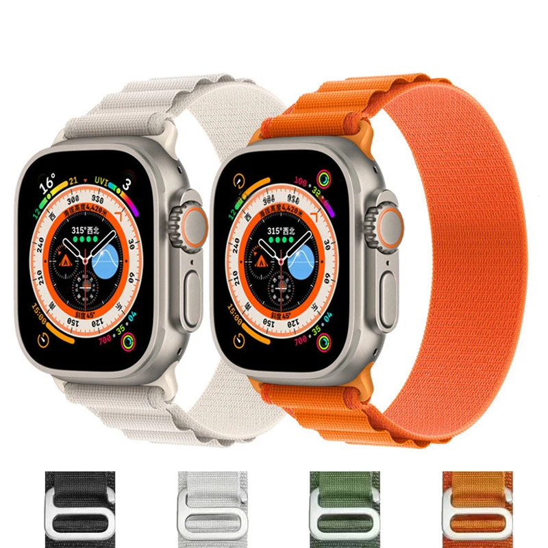 

For Apple Watch Strap 44mm 49mm 45mm 42mm 40mm 38mm Nylon Replace Bracelet iWatch Series Ultra 8 7 6 5 3 SE Alpine Loop Band