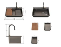 Большая раковина с выдвижным краном#1