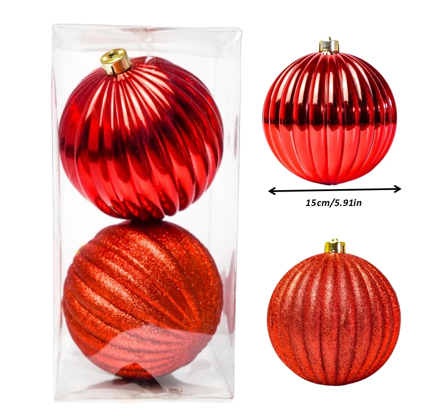

Рождественские шары красные пластиковые 15 см
