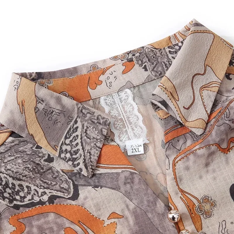 Летние рубашки для мам среднего возраста корейские свободные с коротким рукавом