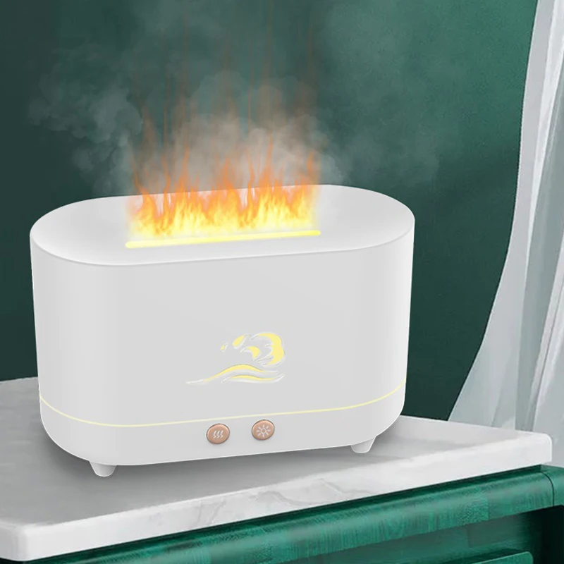 

Flame Diffuser Battery Rechargeable Perfumer Essential Oils Room Office Aroma Humidifier