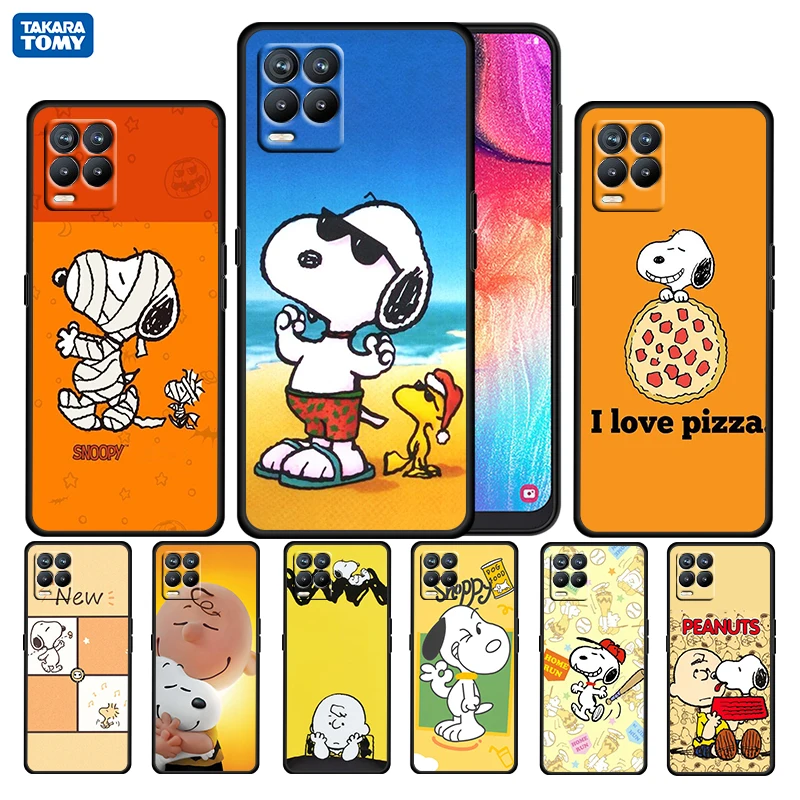 

Cute Charlie Cartoon Snoopy For OPPO Realme GT Neo Master Edition 9i 8 7 Pro C21S Narzo 30 Soft Silicone Black Phone Case Capa