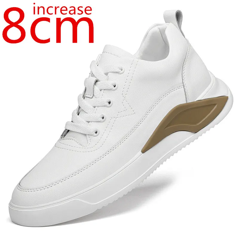 

Increasing Shoes Men Daily Casual Sports Shoes Invisible Inner Height Increased 8cm Shoes for Men Sneakers White Elevator Shoes