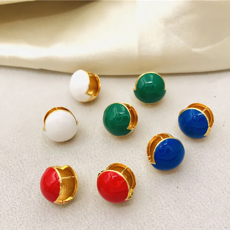 

Vintage Korean Colorful Enamel Stud Earrings Pink Purple Simple Red Bean Circle Ball Gothic Fashion Party Chic Jewerly Brincos