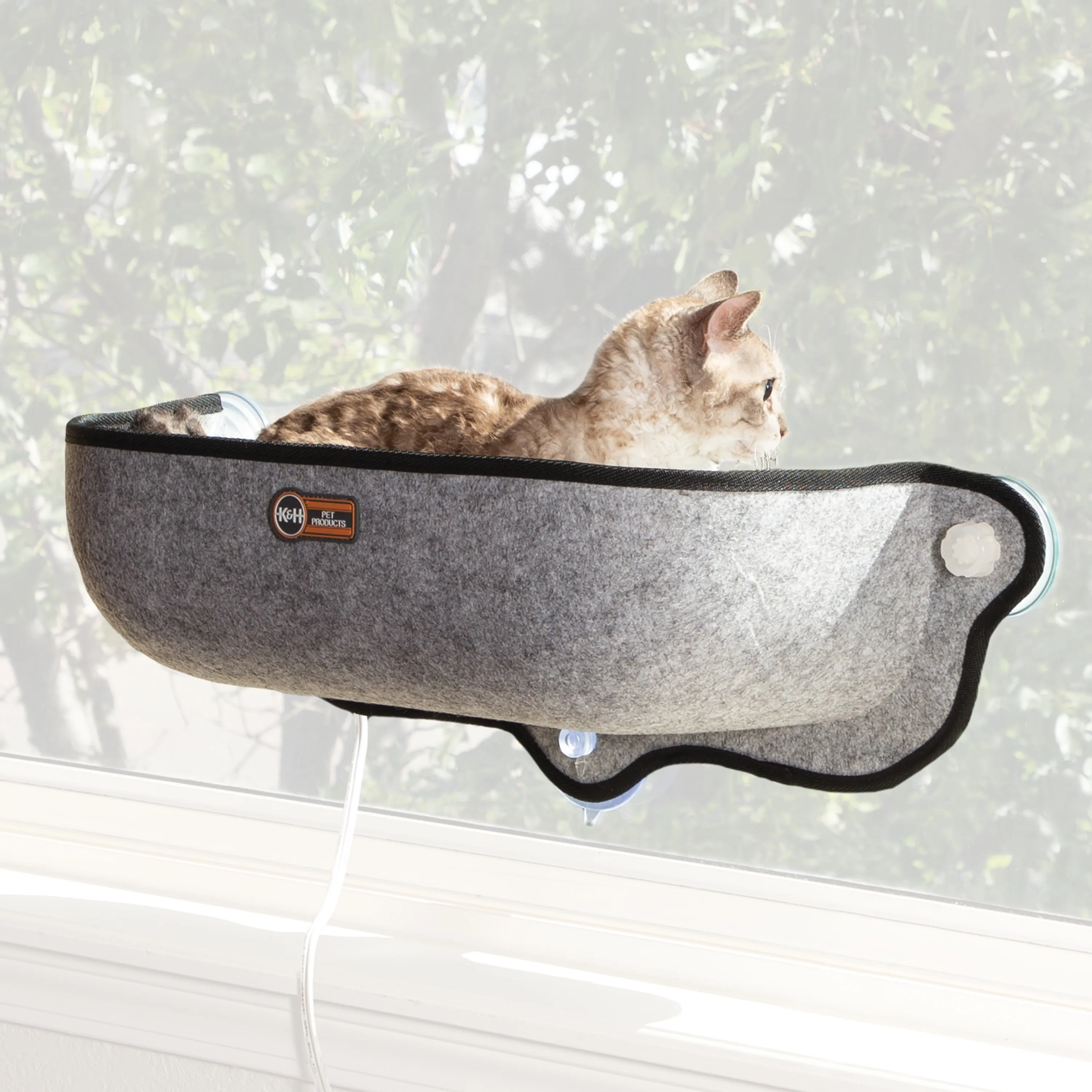 

HMTX EZ Mount Thermo-Kitty Window Bed Extra-Deep Gray 27X10X11 дюймов