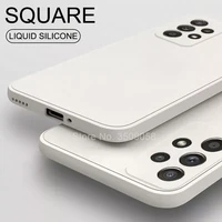 square liquid soft silicone back cover on for sam galaxy a52 a52s a 52 s 52s 5g 4g 2021 case shockproof protect fundas coque