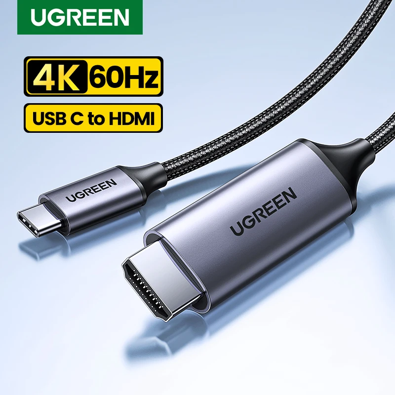 

Кабель UGREEN USB C HDMI Тип C к HDMI 4K для ТВ конвертер для MacBook Pro Air iPadPro Samsung Galaxy Pixelbook XPS HDMI адаптер