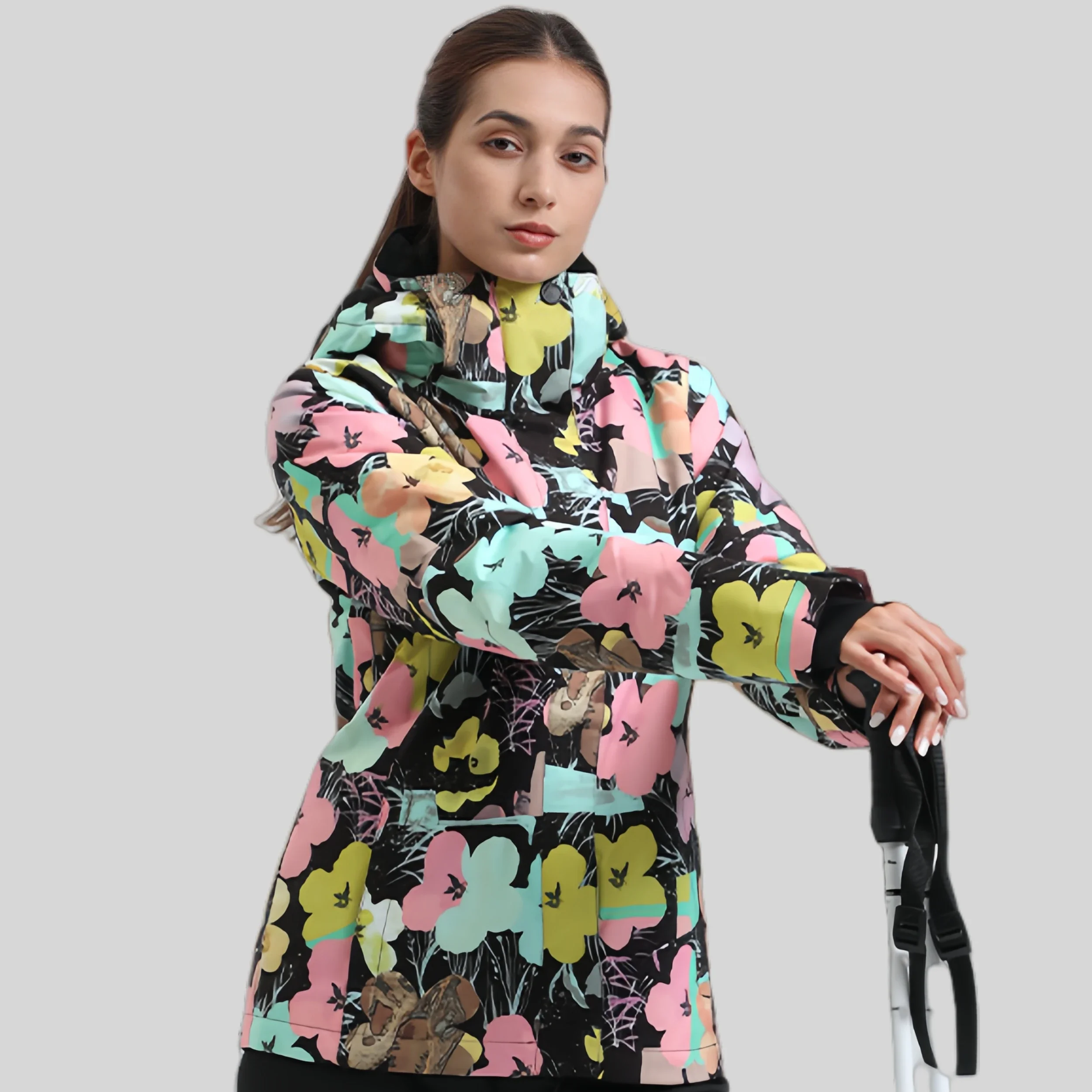 Winter New Warm Skiing Jackets Outdoor Windproof Waterproof Woman Hooded Zipper Ski Outerwear Sport Snow Print 2025 Female Coats