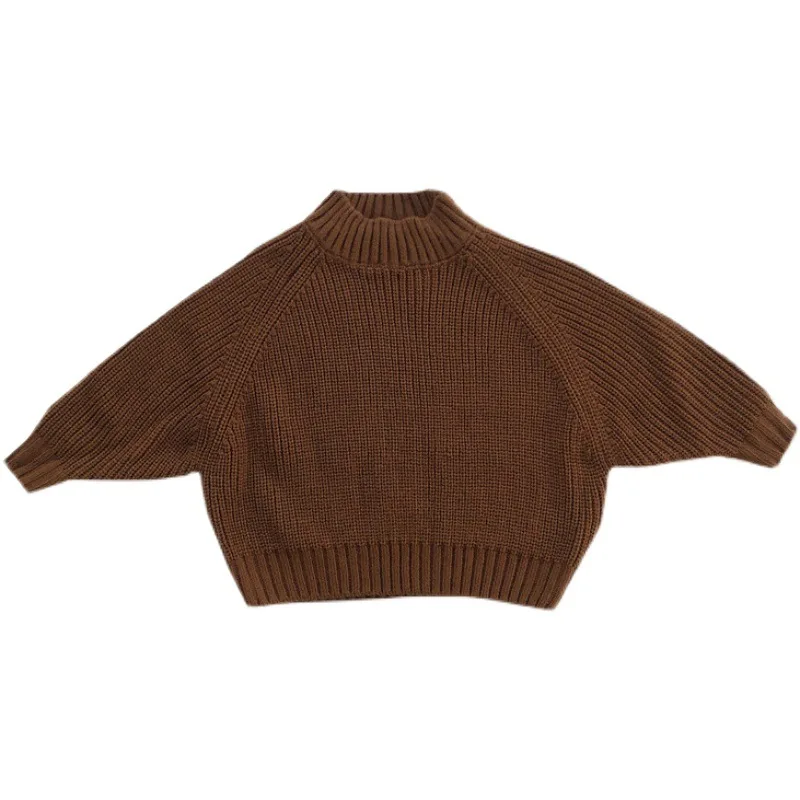 

Вязаный пуловер в Корейском стиле для маленьких девочек и мальчиков, свитер, Детская однотонная верхняя одежда на осень и зиму, детская одежда