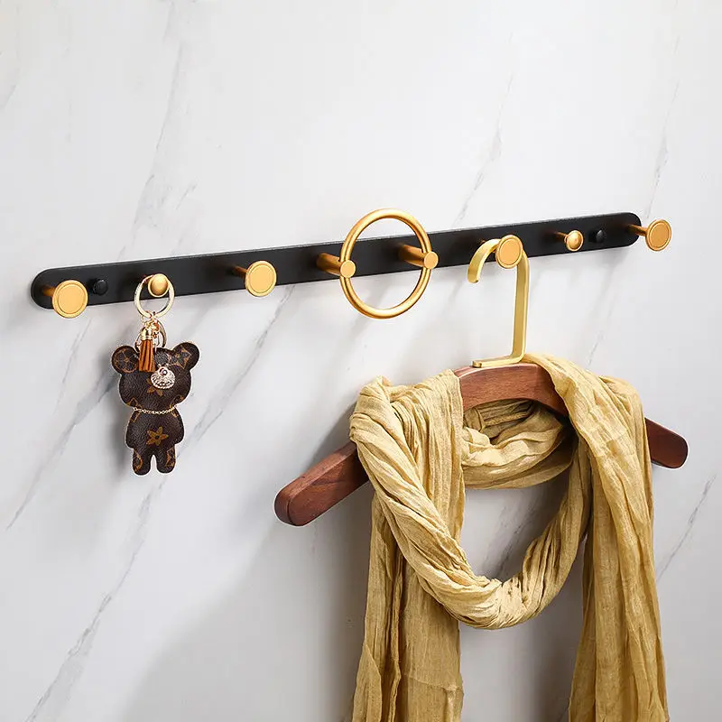 

Punch-free thickened coat hooks wall-mounted clothes hooks a row of door behind the wall entry door porch coat hat hook