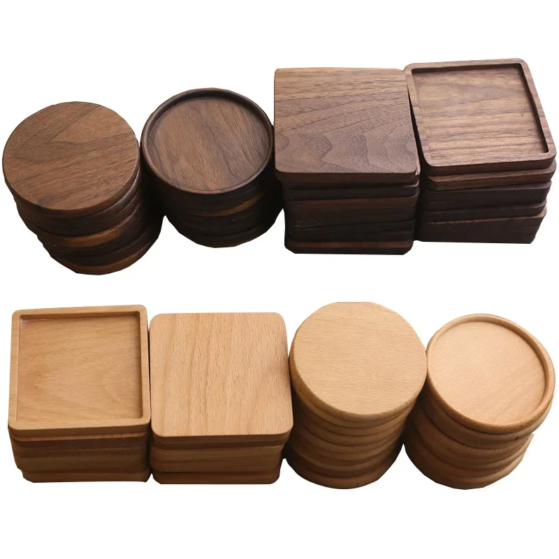 1 шт. подставка из массива орехового дерева круглый квадратный коврик для чашки