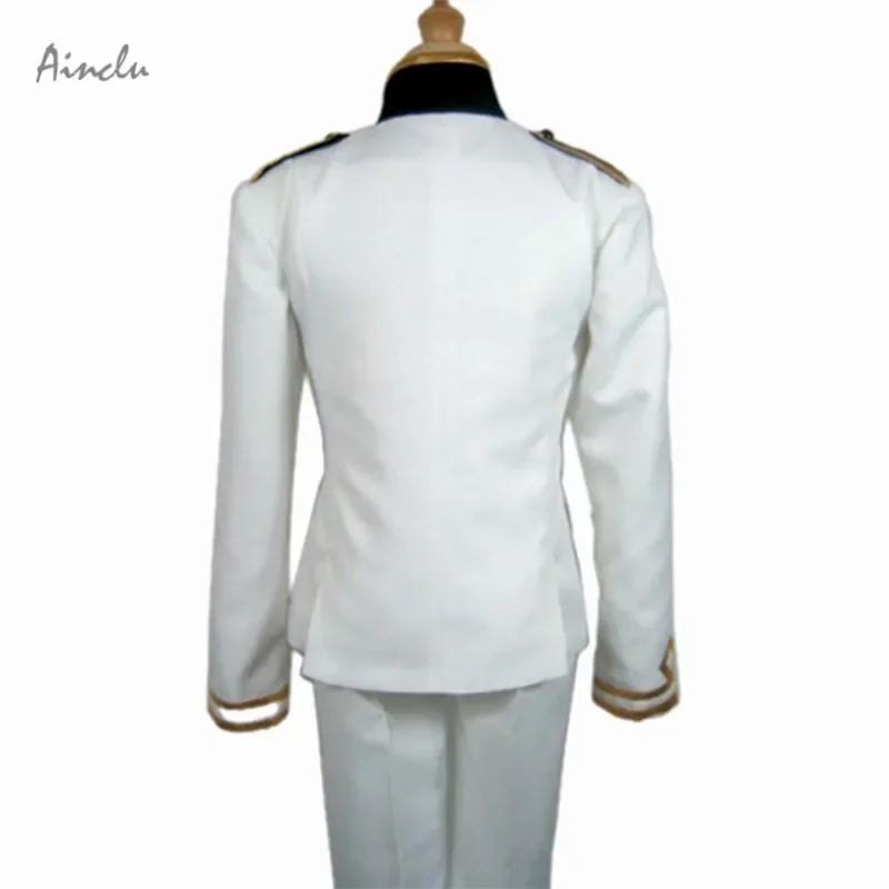 Ainclu высокое качество Hetalia японский карнавальный костюм белая военная форма для