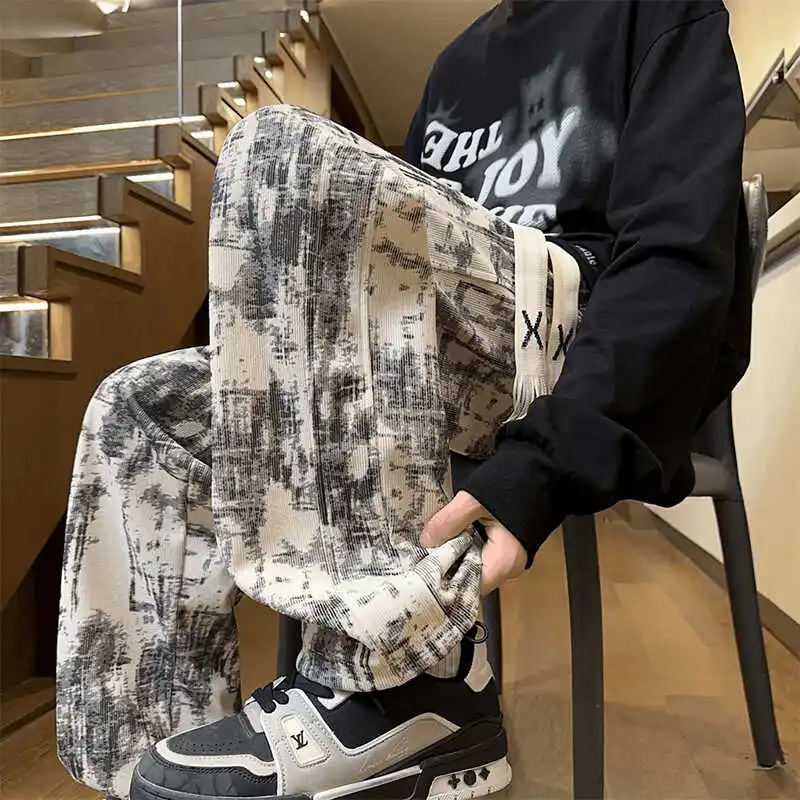  Брюки с драпировкой тай-дай мужские осенние высококачественные спортивные