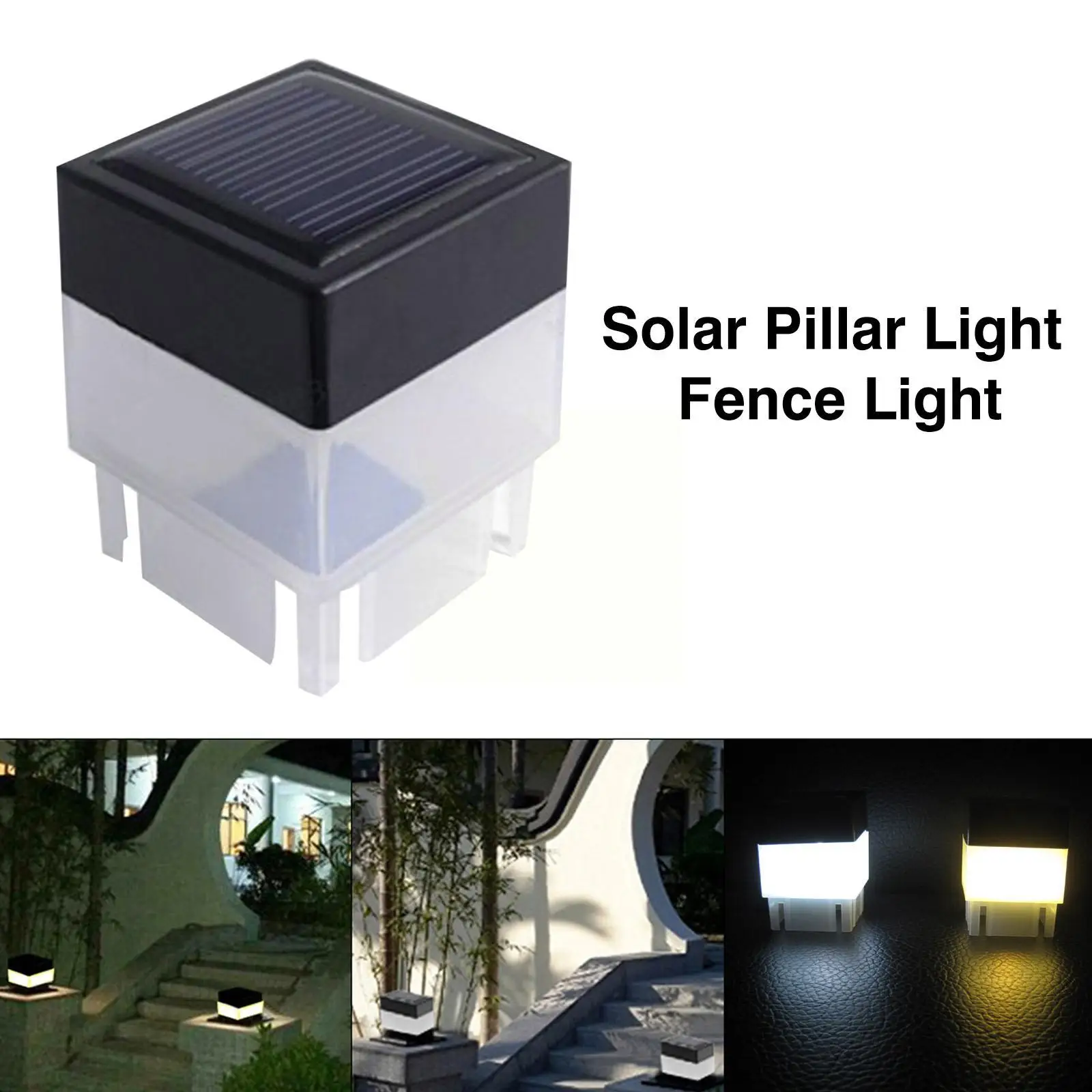 Solar Post Lights Outdoor Warm/white High Brightness Led Lighting Solar Powered Light Waterproof For Yard Fence Deck & D5y3 images - 6