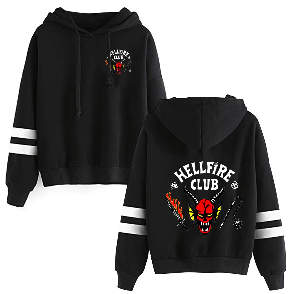 

90s Unisex Stranger Things Season 4 Hellfire Club Hoodies Men Cartoon Streetwear Harajuku Upside Down Sweatshirts Male Clothes