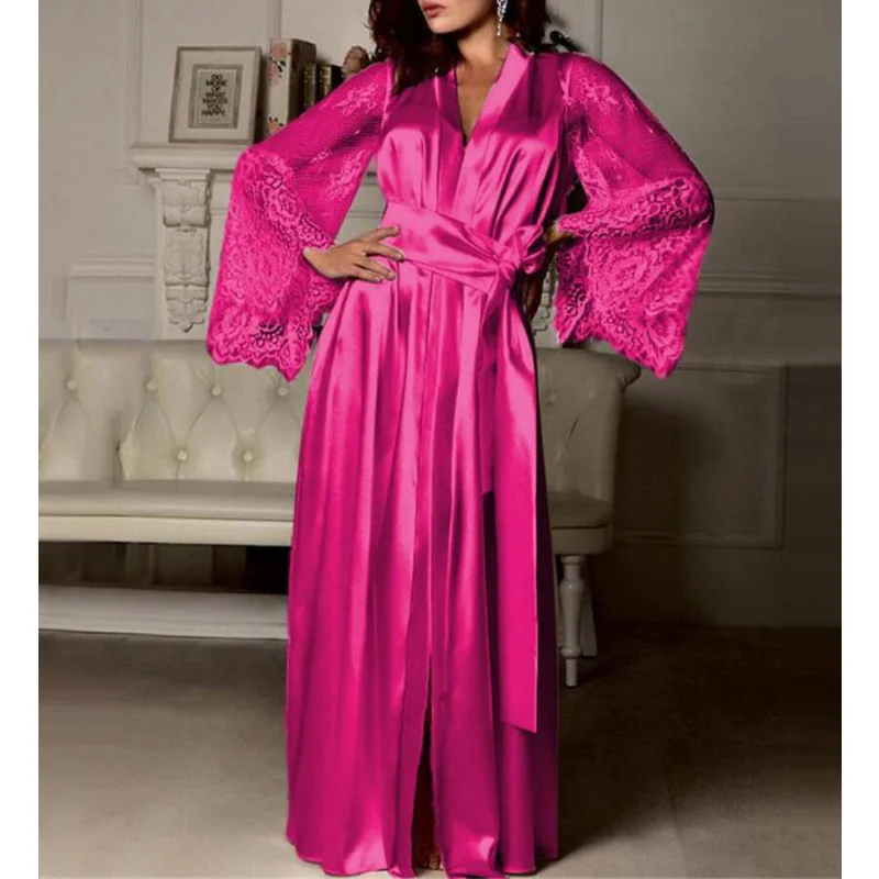 Intimate Emporium Erotic Lingerie Ladies Sexy Ice Silk Large Size Pajamas Nightdress Silk Robes for Women Night Gown Lingerie